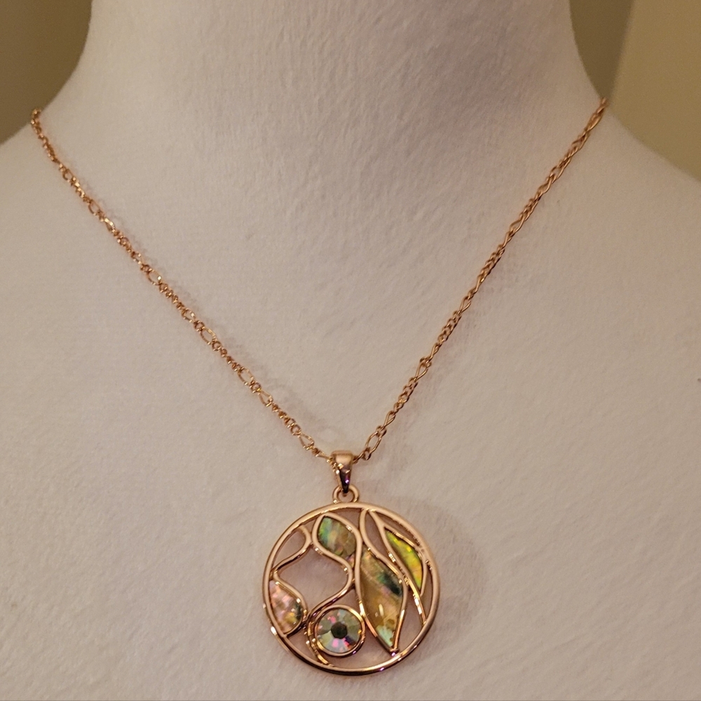 🥳4/$75!🥳 Gorgeous Rose Gold Abalone Shell Pendant Necklace - Women Jewelry